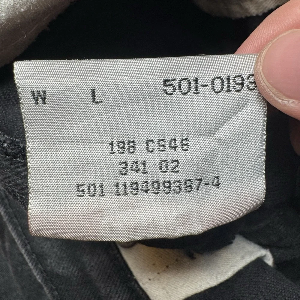 Vintage Levi's 501 Jeans Men 32x26 Black Straight‎ Leg Button Fly Made in USA